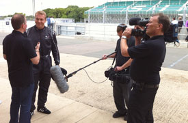 Media Inventions filming Martin Brundle interviewing Sir Chris Hoy