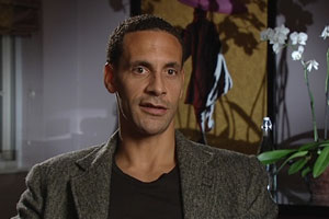Rio Ferdinand being filmed by Media Inventions for a corporate motivational video production